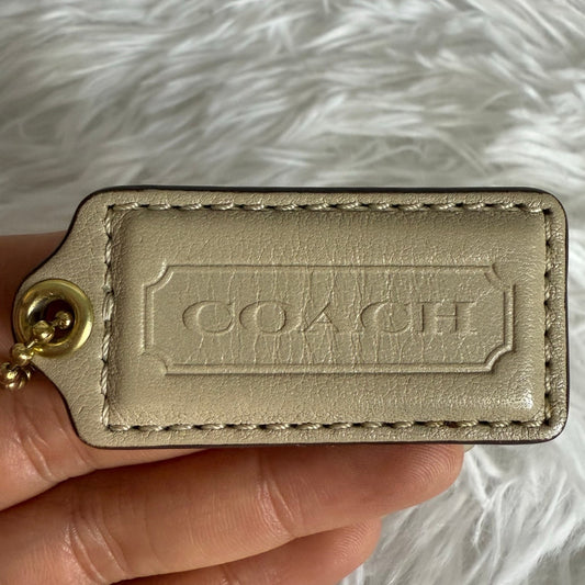 2" Coach Beige Fob Bag Charm Hang tag Hangtag