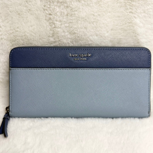 KATE SPADE New York Blue and light Blue Cameron LG Zip Around Wallet