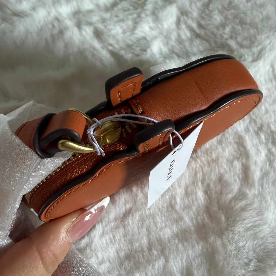 NWT Coach Pumpkin Coin Case Wristlet