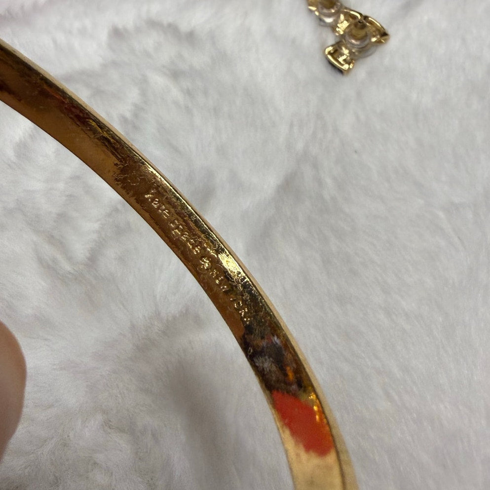 Kate Spade Black Gold-Tone Bow Bracelet and Earrings Set