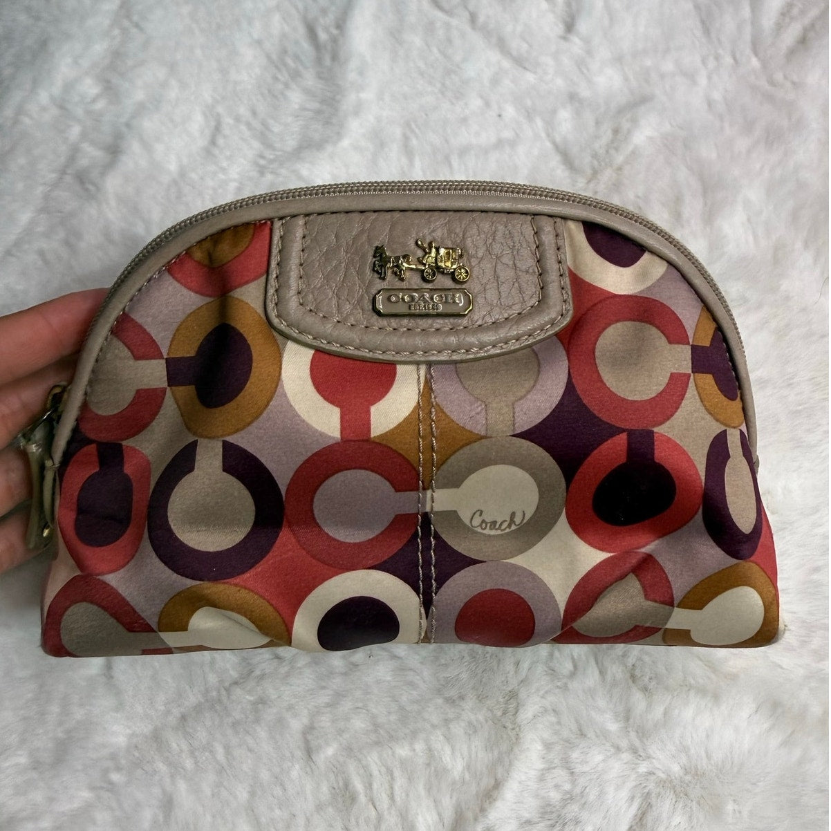 COACH Signature Canvas Make up Cosmetic Case