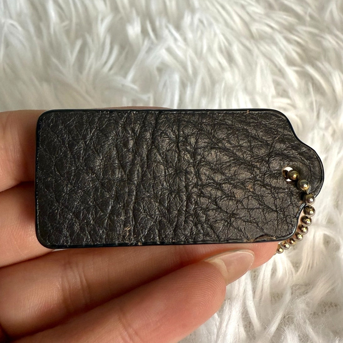 2" COACH Brown Fob Bag Charm Hang tag Hangtag
