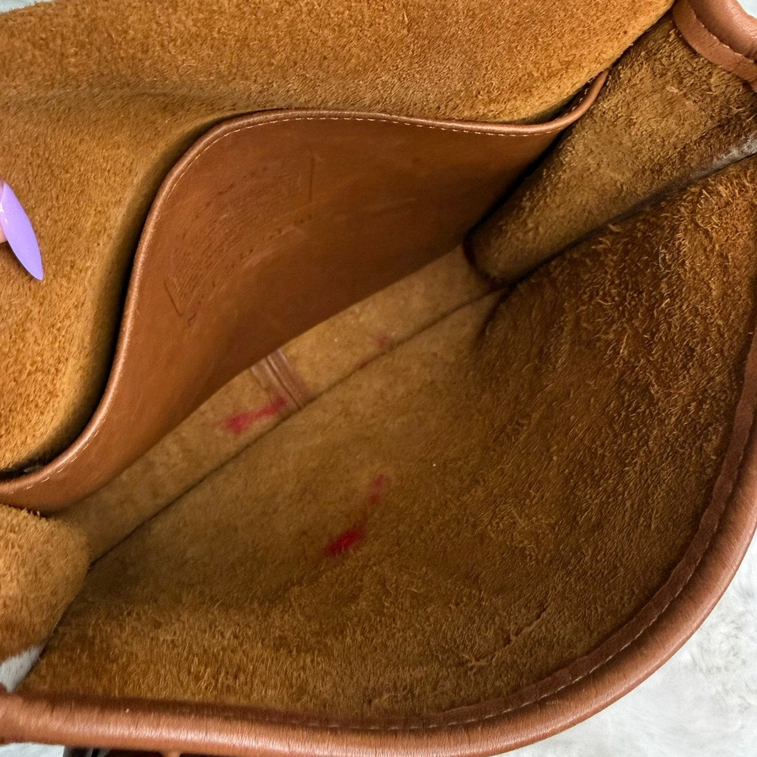 Vintage Coach 5130 Project Station British Tan Leather Crossbody Bag Purse