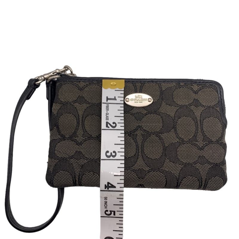 COACH Black Signature Canvas Wristlet