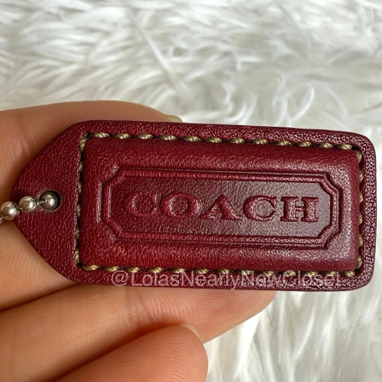 1.5" y2k COACH Red Fob Bag Charm Hang tag Hangtag