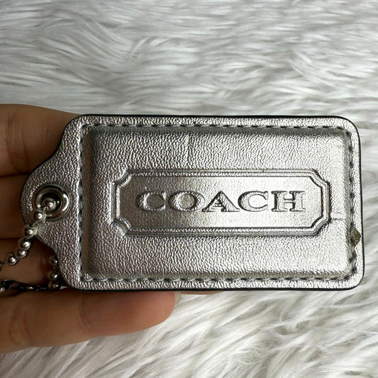 2.5" COACH Silver Fob Bag Charm Hang tag Hangtag