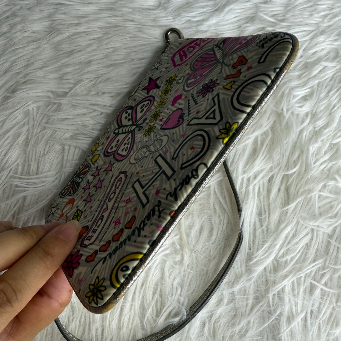 y2k COACH Limited Edition Poppy Graffiti Wristlet