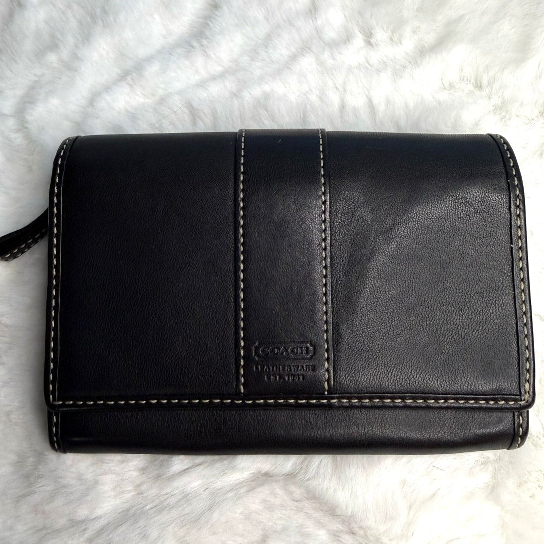 y2k Coach Vintage Black Leather Wallet