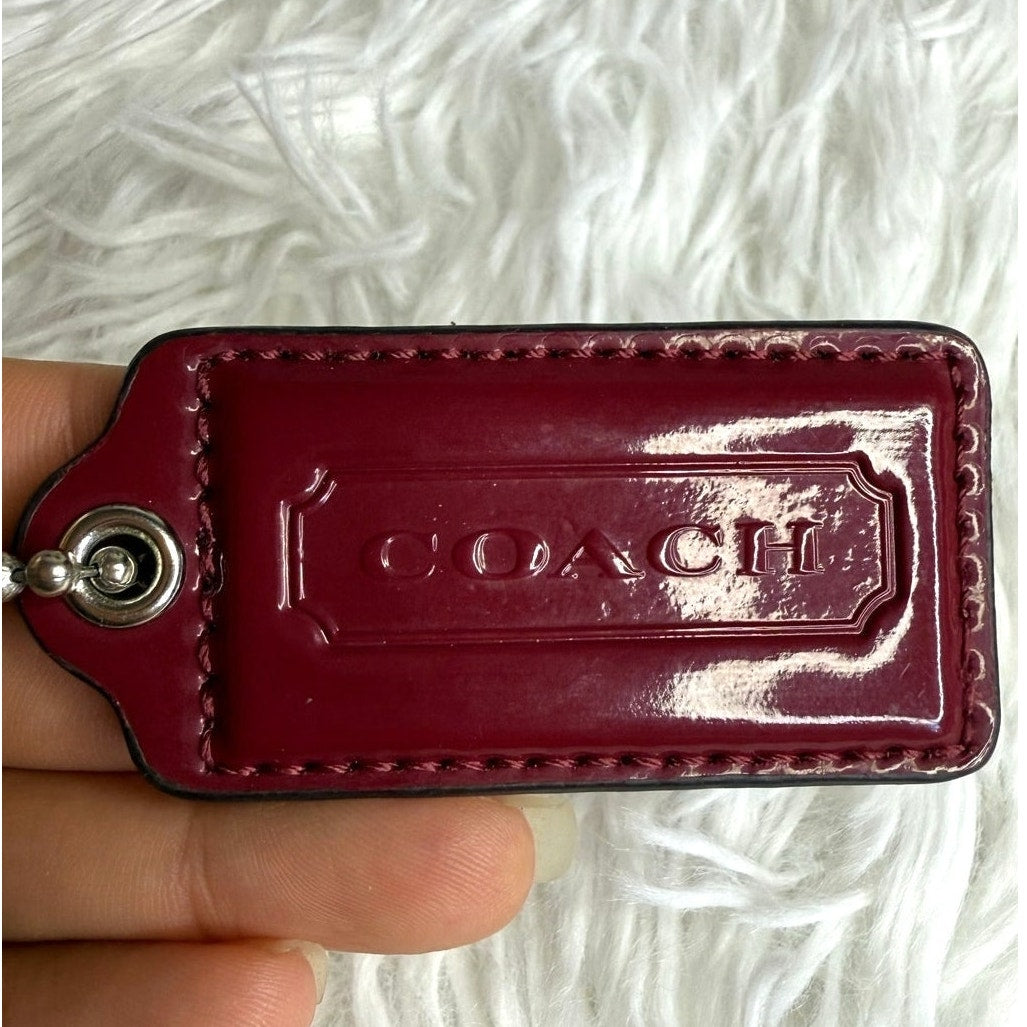 2" COACH Patent Leather Fob Bag Charm Hang tag Hangtag