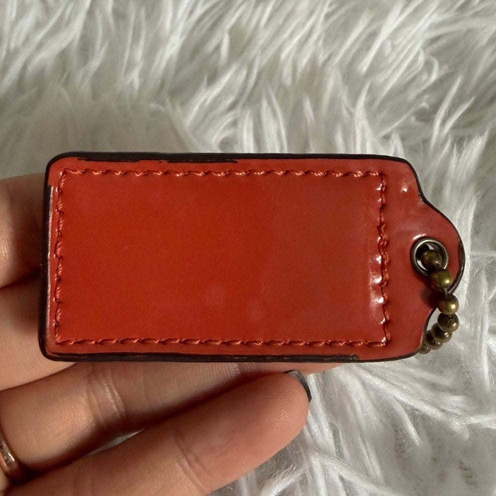 2"  COACH Patent Leather Fob Bag Charm Hang tag Hangtag
