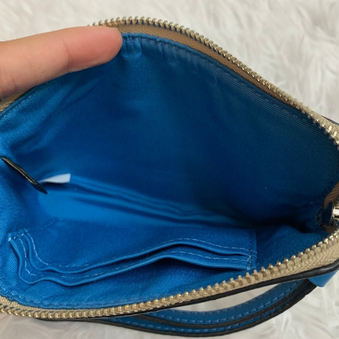 Coach Blue Zip Around Wristlet