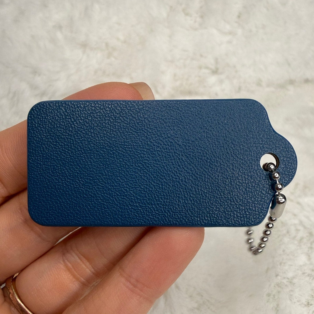 2" COACH Blue Fob Bag Charm Hang tag Hangtag