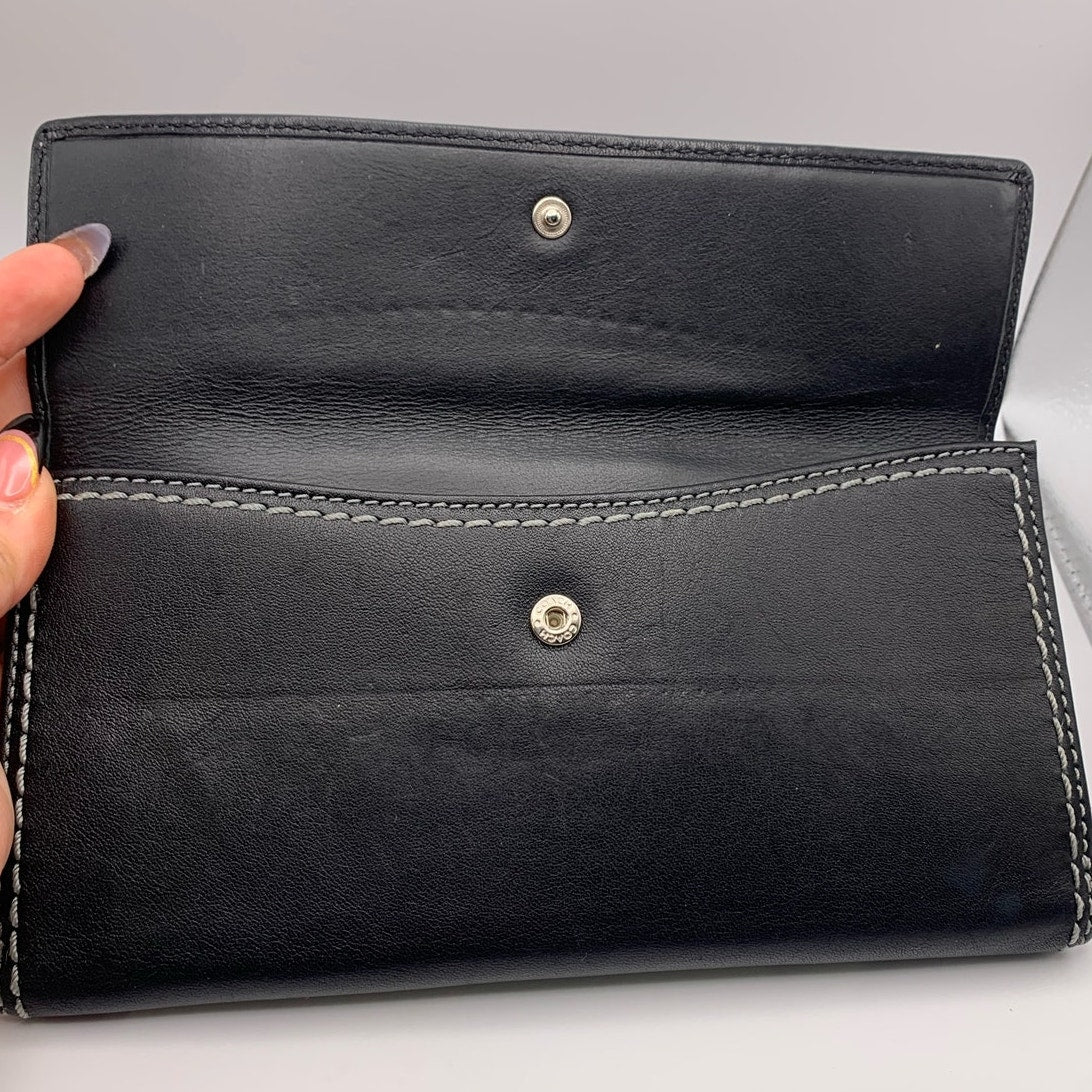 Y2K COACH Black Turnlock Wallet