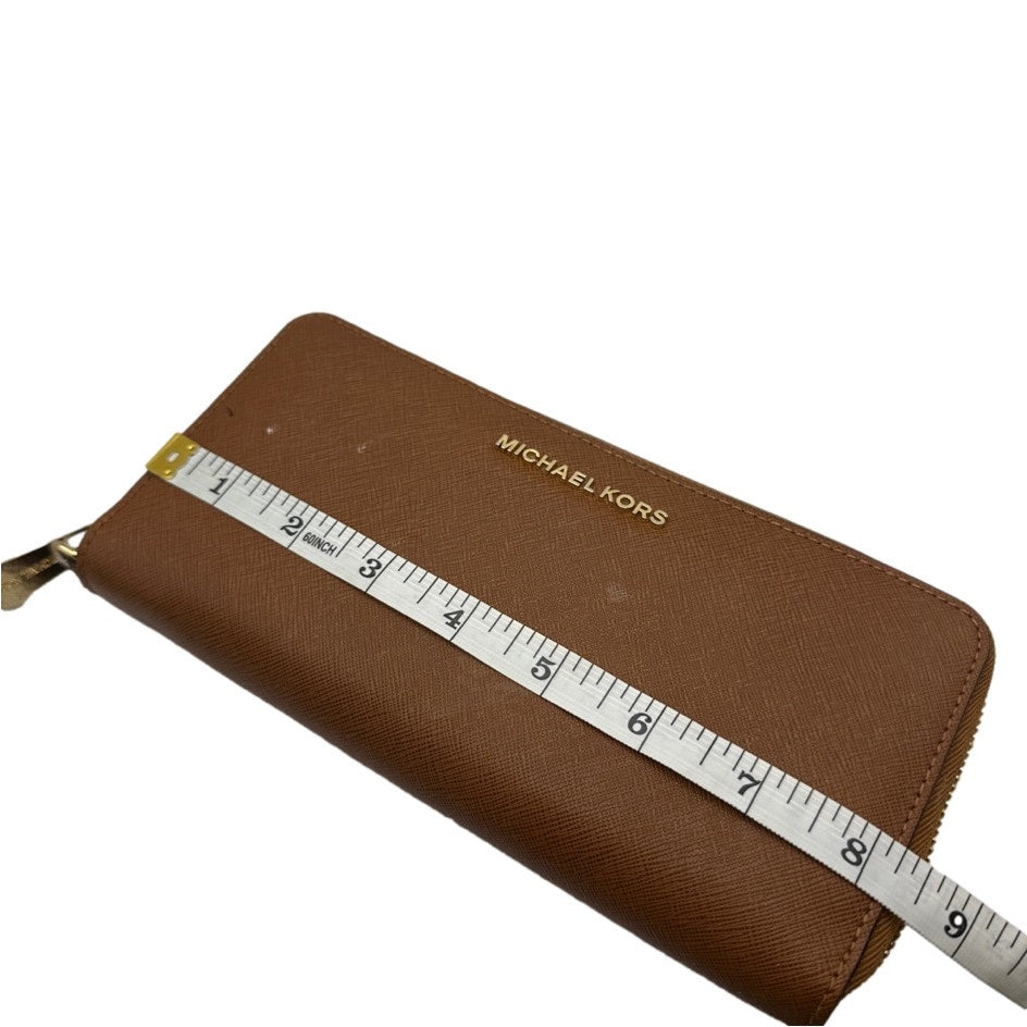 SALE MICHAEL KORS Brown Zip Around Wallet