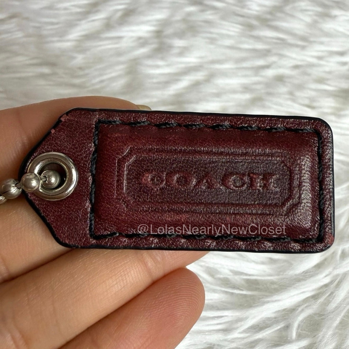 1.5" COACH y2k Wine Fob Bag Charm Hang tag Hangtag