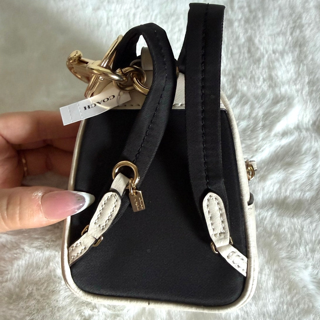 NWT COACH Mini Court Backpack Bag Charm With Strawberry Print