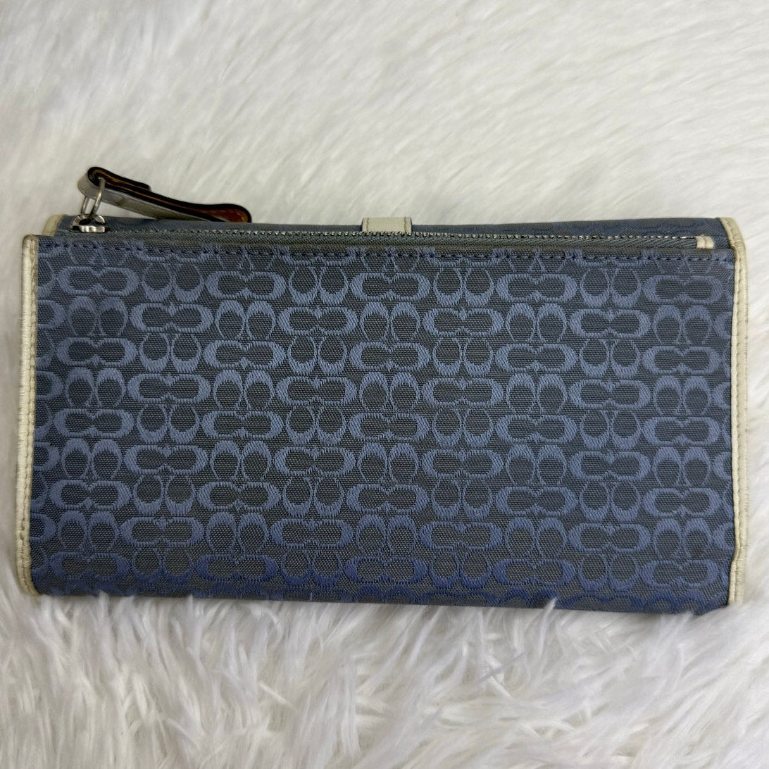 Vintage COACH  y2k Blue Soho Signature Wallet