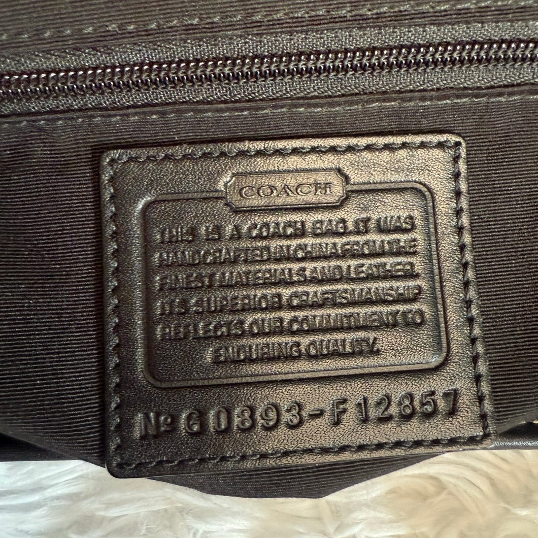 y2k COACH Black Brown Khaki Signature Legacy Flip Turnlock