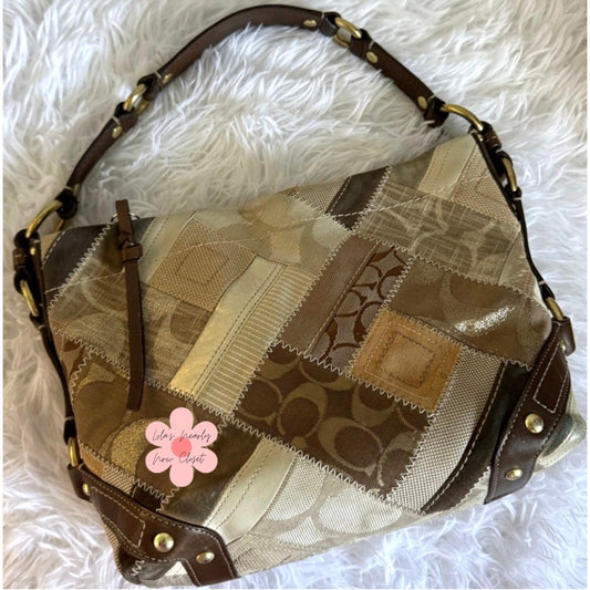 Y2K Coach 12523 Carly Signature Patchwork Hobo Bag Shoulder Bag