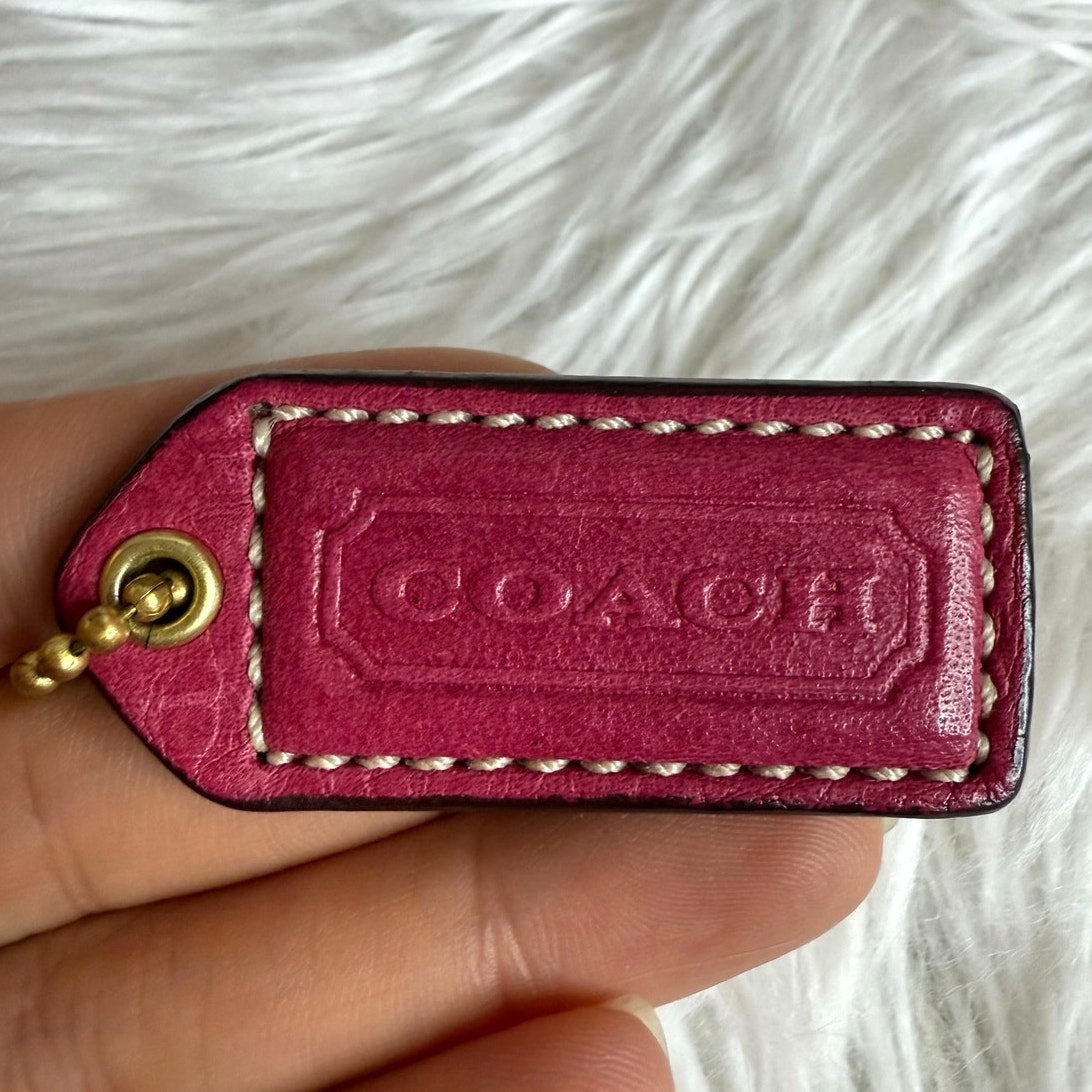 y2k 1.5" COACH Vintage Fob Bag Charm Hang tag Hangtag