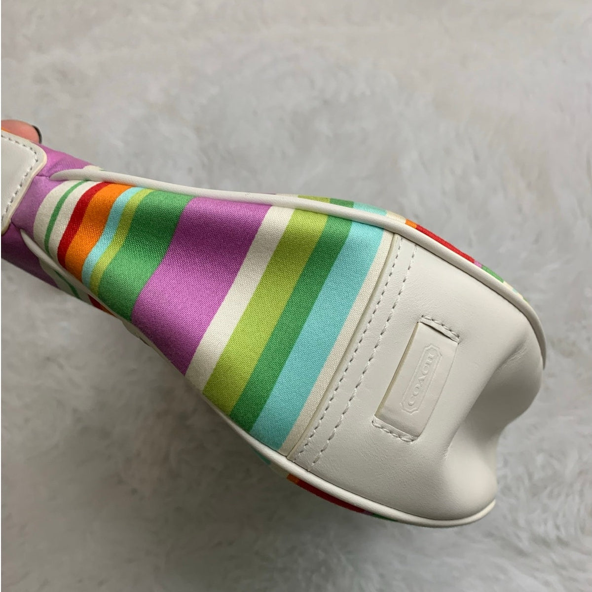 y2k Coach Hamptons Stripe Hobo Shoulder Bag