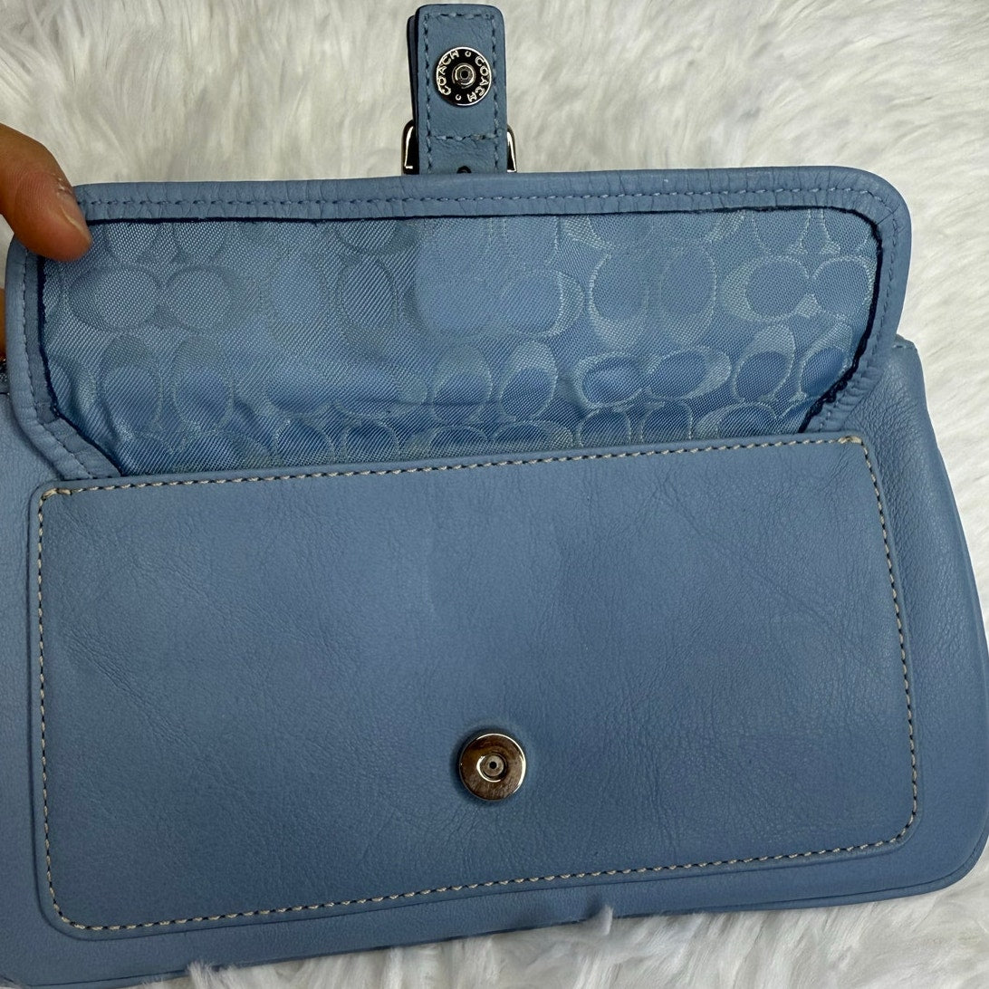 Vintage COACH y2k Soho Blue Wristlet