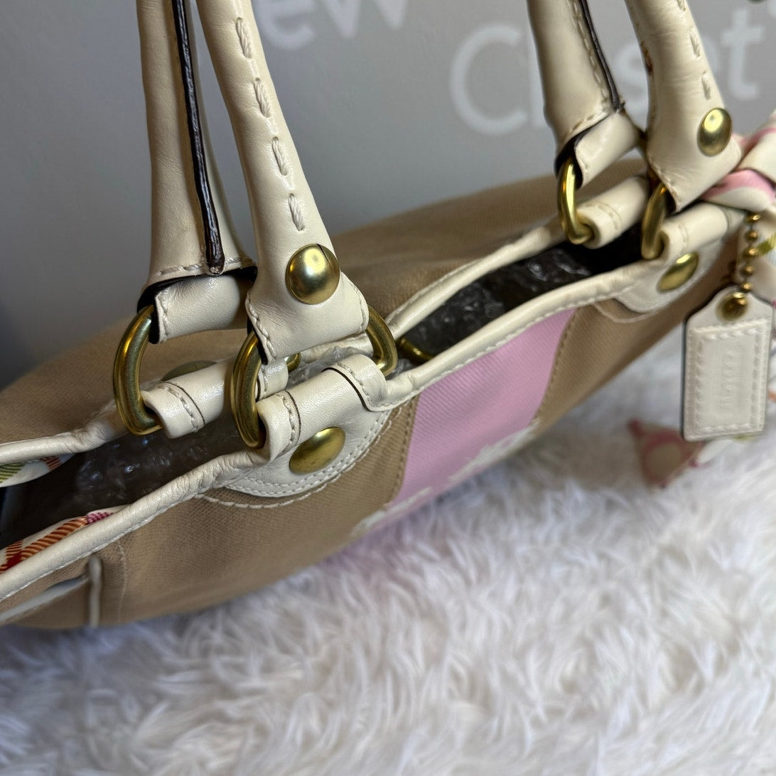 y2k COACH 2008 11791 Heritage Striped Tote Handbag