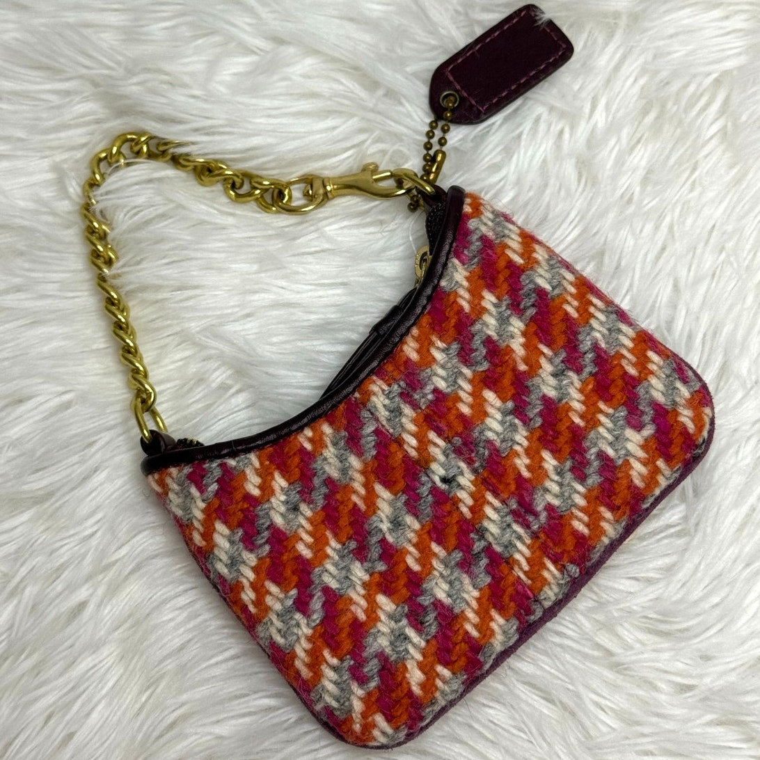 NWT Vintage COACH y2k Rare Hampton Houndstooth Coin Purse Bag Charm