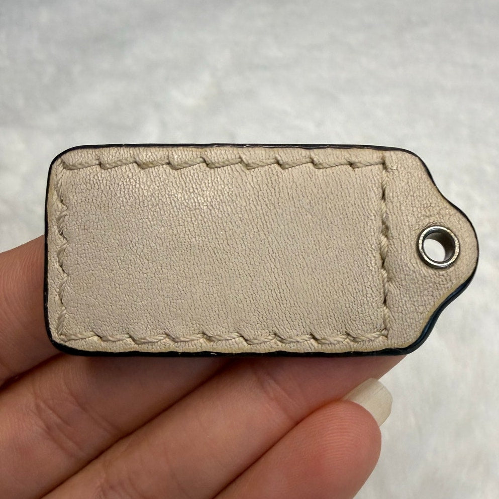 1.5" COACH Beige Fob Bag Charm Hang tag Hangtag