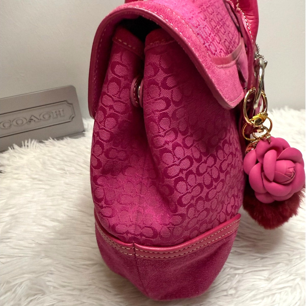 y2k COACH Vintage 2004 Pink Hampton SOHO Flap Satchel