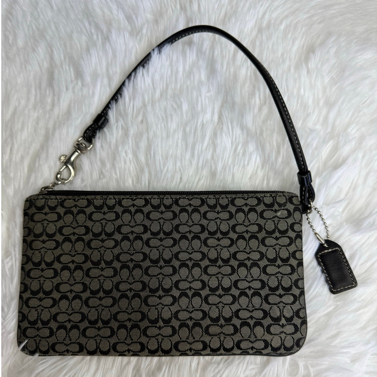 COACH y2k Soho Black Signature Canvas Wristlet