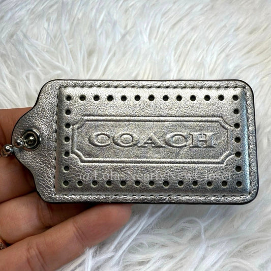 3" COACH Silver Fob Bag Charm Hang tag Hangtag