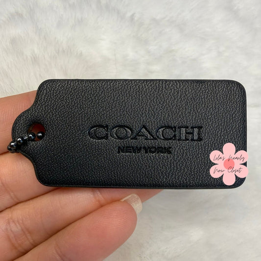 2" COACH Black Fob Bag Charm Hang tag Hangtag