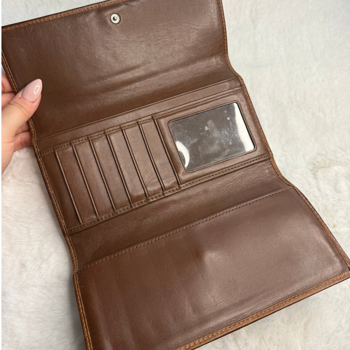 COACH Brown Signature Canvas Wallet