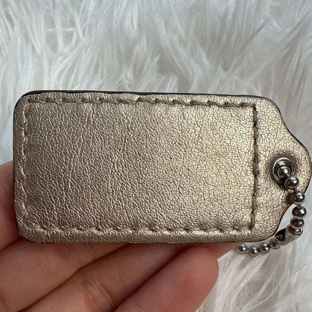2" COACH Gold Fob Bag Charm Hang tag Hangtag