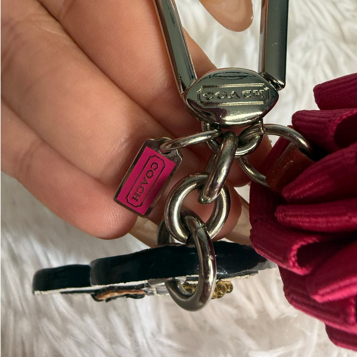 RARE Limited Edition COACH POPPY Pepper Bag Charm Key Fob