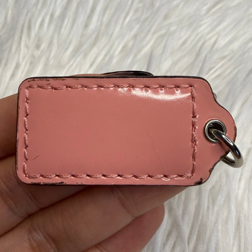 1.5" COACH Pink Fob Bag Charm Hang tag Hangtag