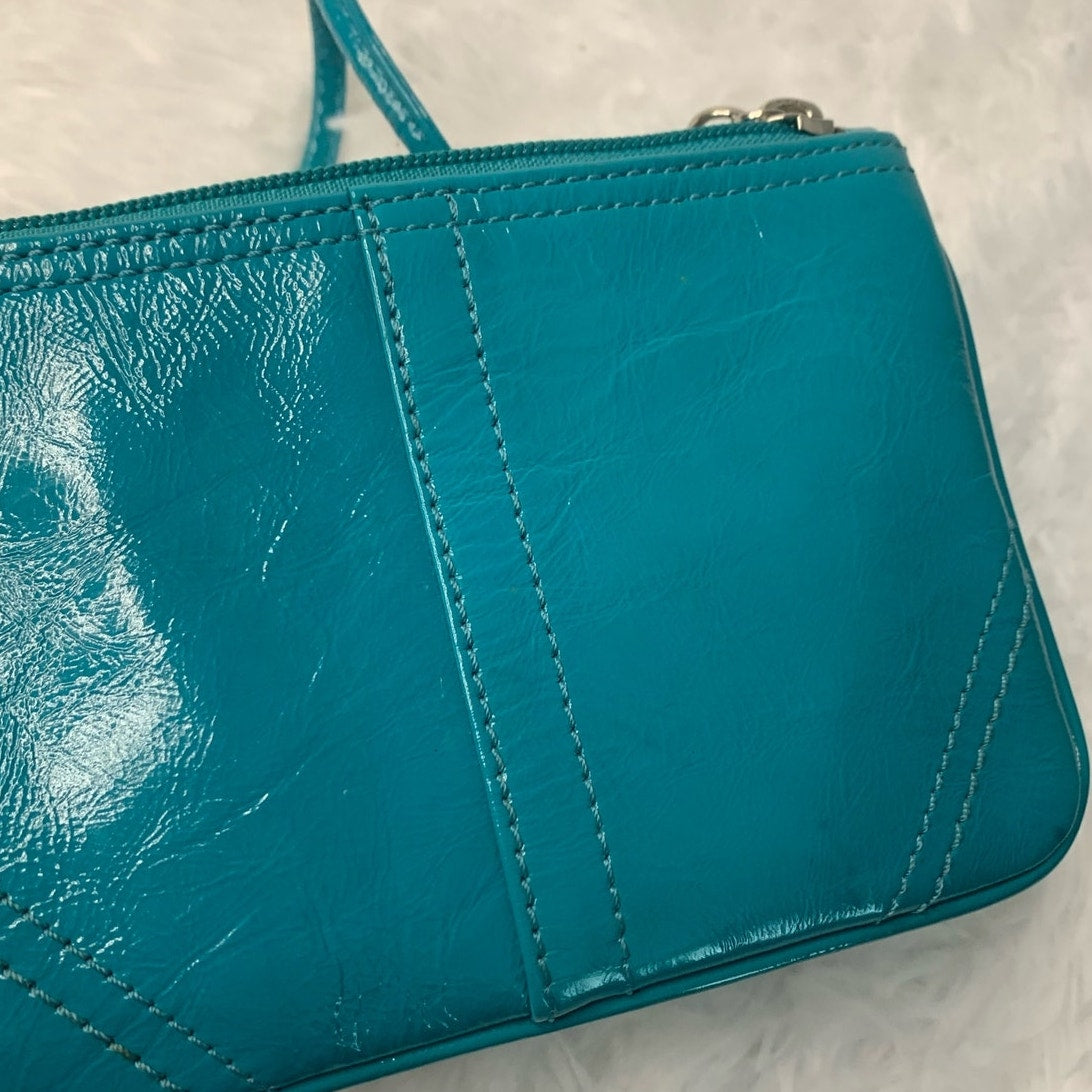 Coach Turquoise Patent Leather Wristlet
