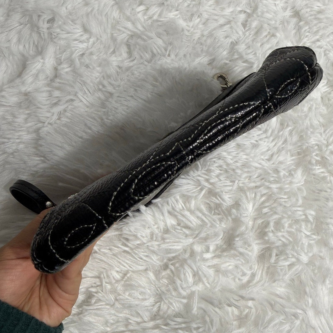 COACH Black Patent Leather Wristlet