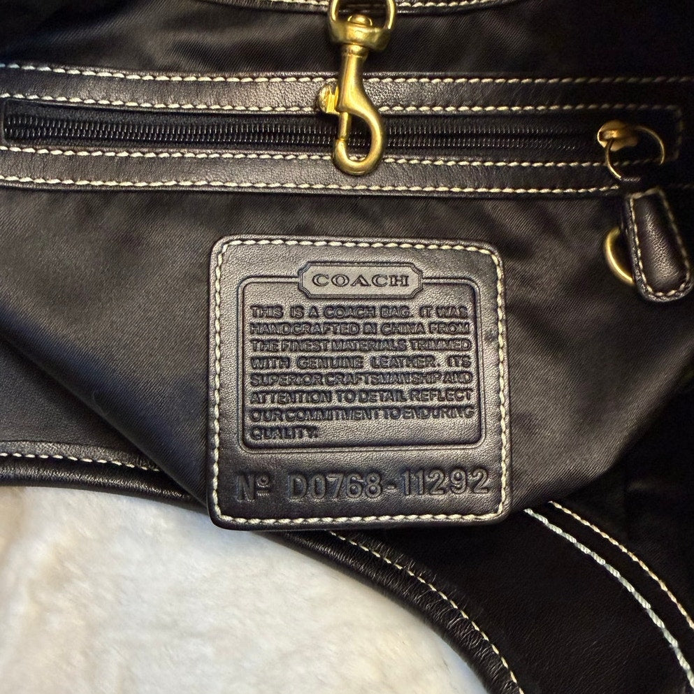 y2k COACH Black Signature 2007 Legacy Ergo Hobo Shoulder Bag