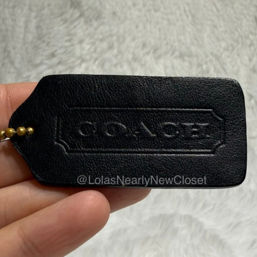 2" Vintage COACH Black Fob Bag Charm Hang tag Hangtag