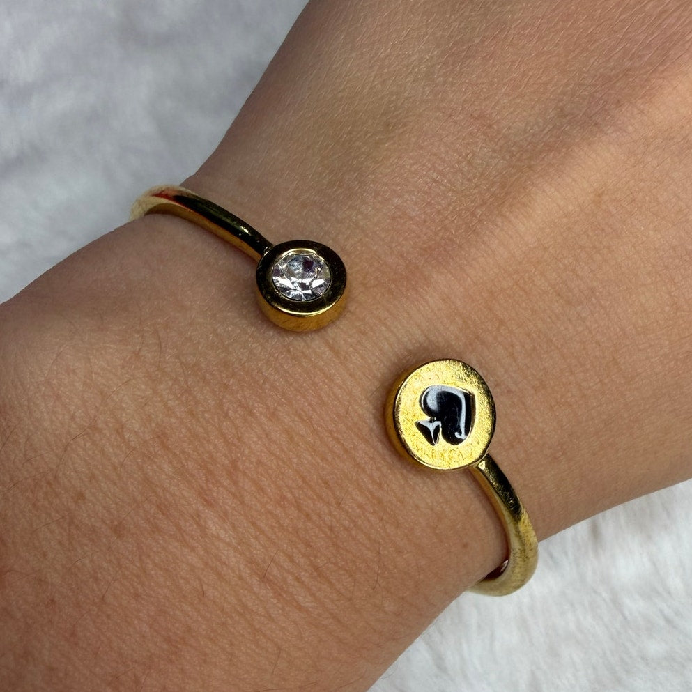 KATE SPADE SPOT THE SPADE CUFF HINGED BANGLE IN SWEETHEART