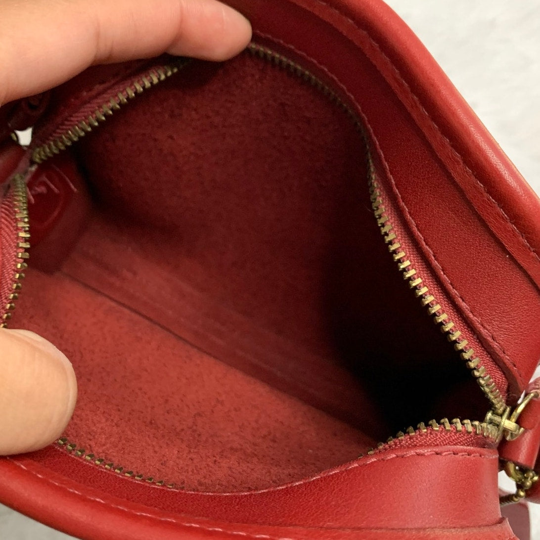 Vintage Coach 9017 Abby Red Shoulder Bag Crossbody
