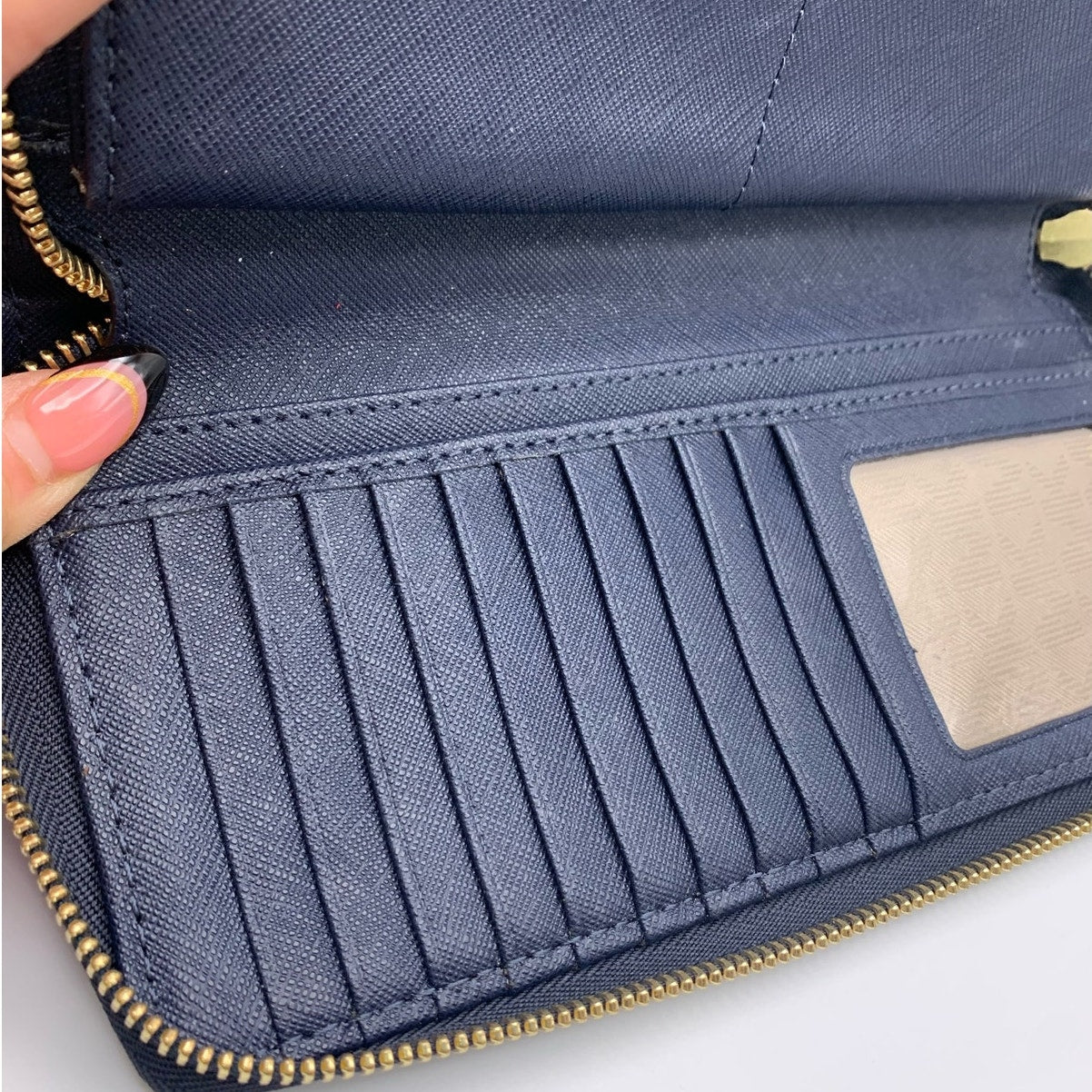 Michael Kors Navy Jet Set Zip Around Wallet