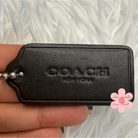2"  COACH Brown Fob Bag Charm Hang tag Hangtag
