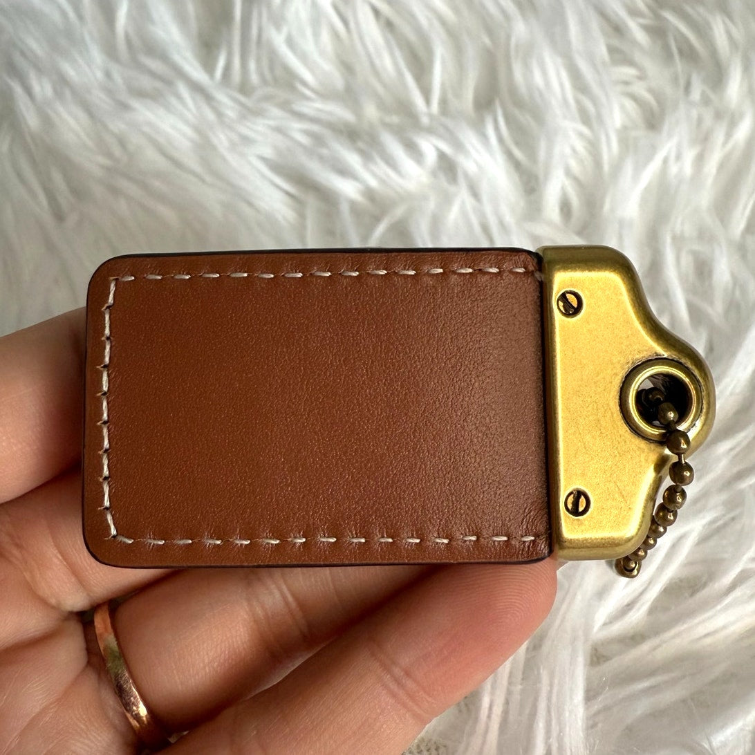 2" COACH 1941 Horse and Carriage Brown Saddle Fob Bag Charm Hang tag Hangtag