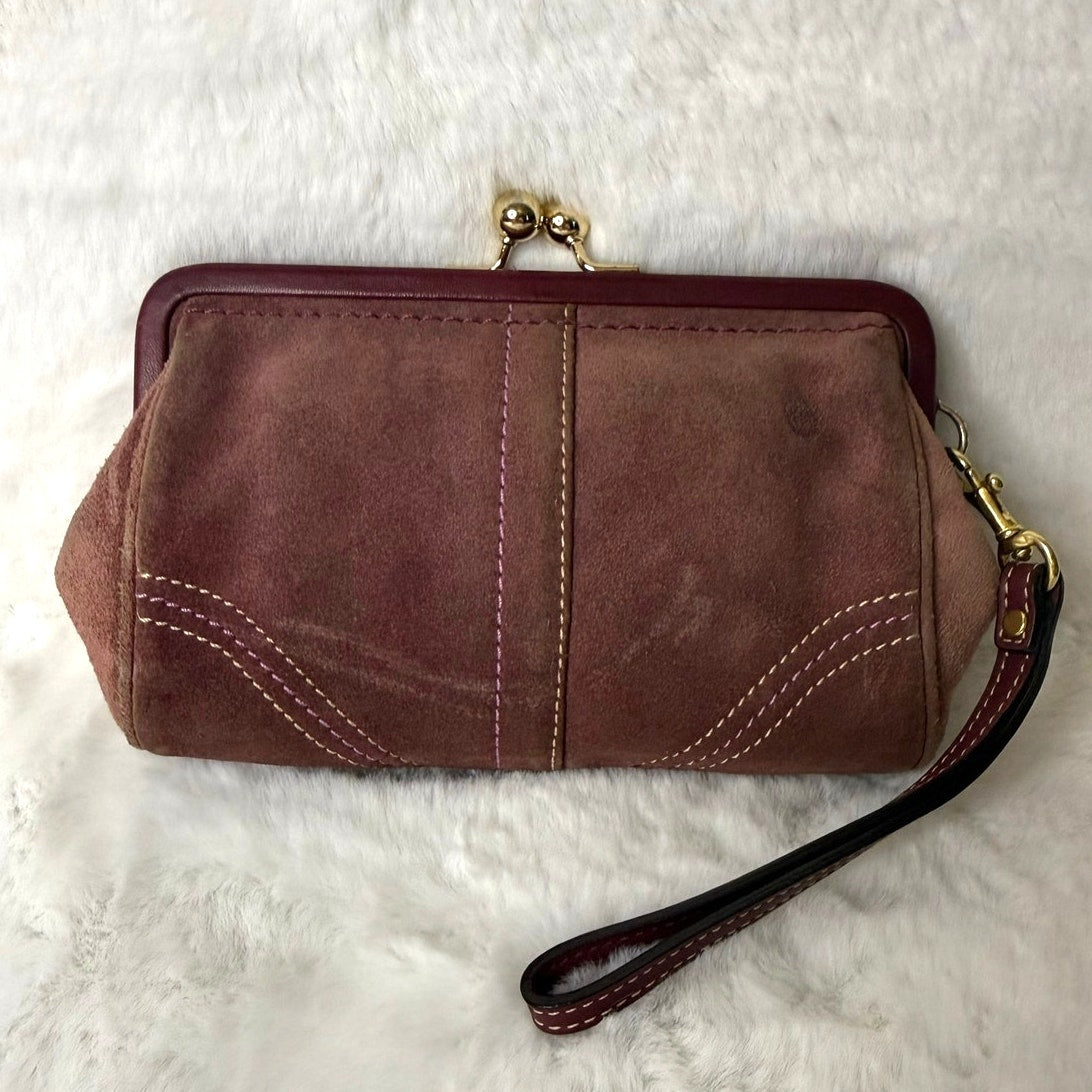 y2k Coach Vintage Plum Kisslock Wristlet