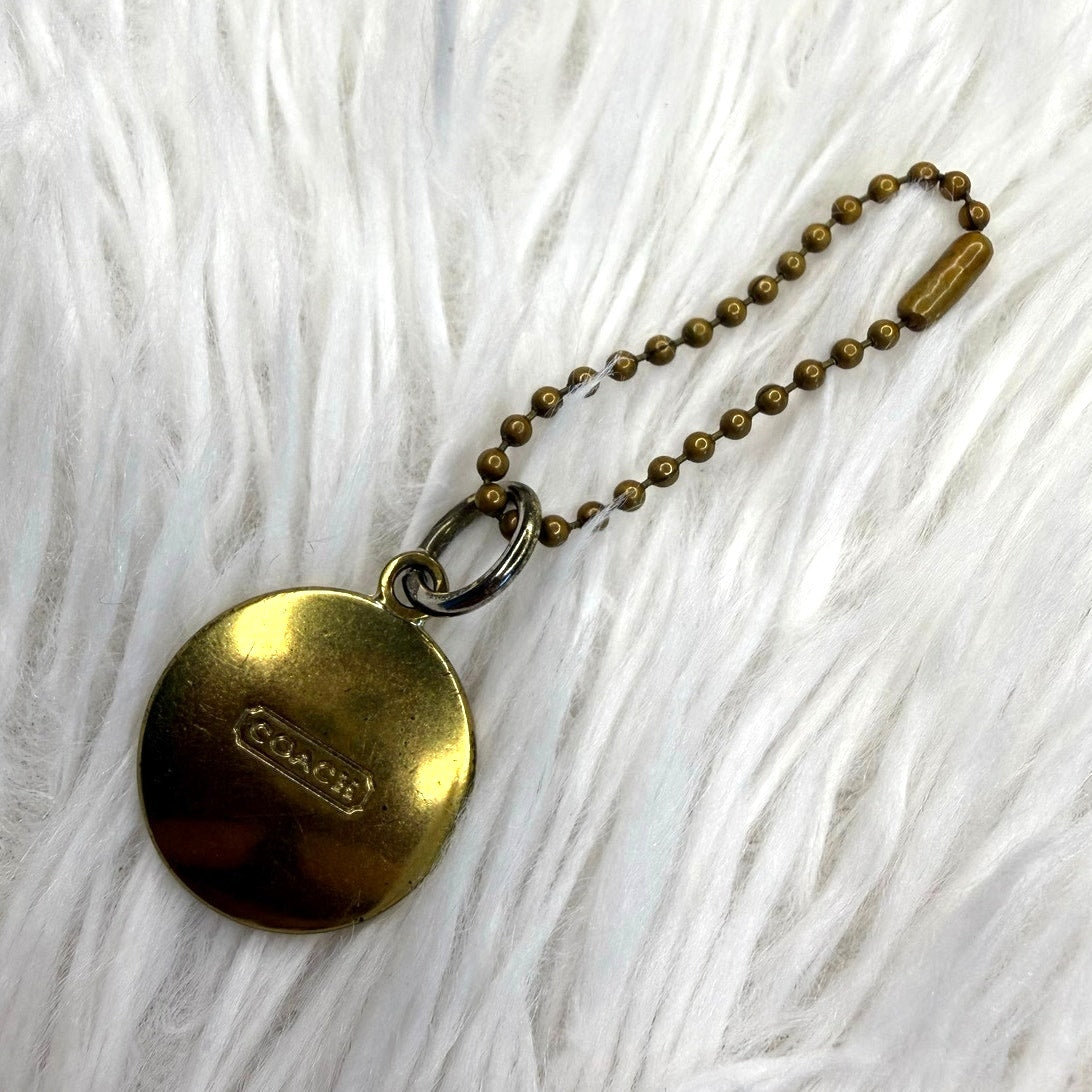 1" Coach Metal Circle  Hangtag Hang Tag Bag Charm