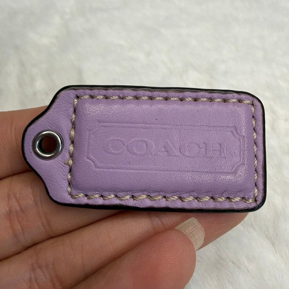 1.5" COACH Purple Fob Bag Charm Hang tag Hangtag