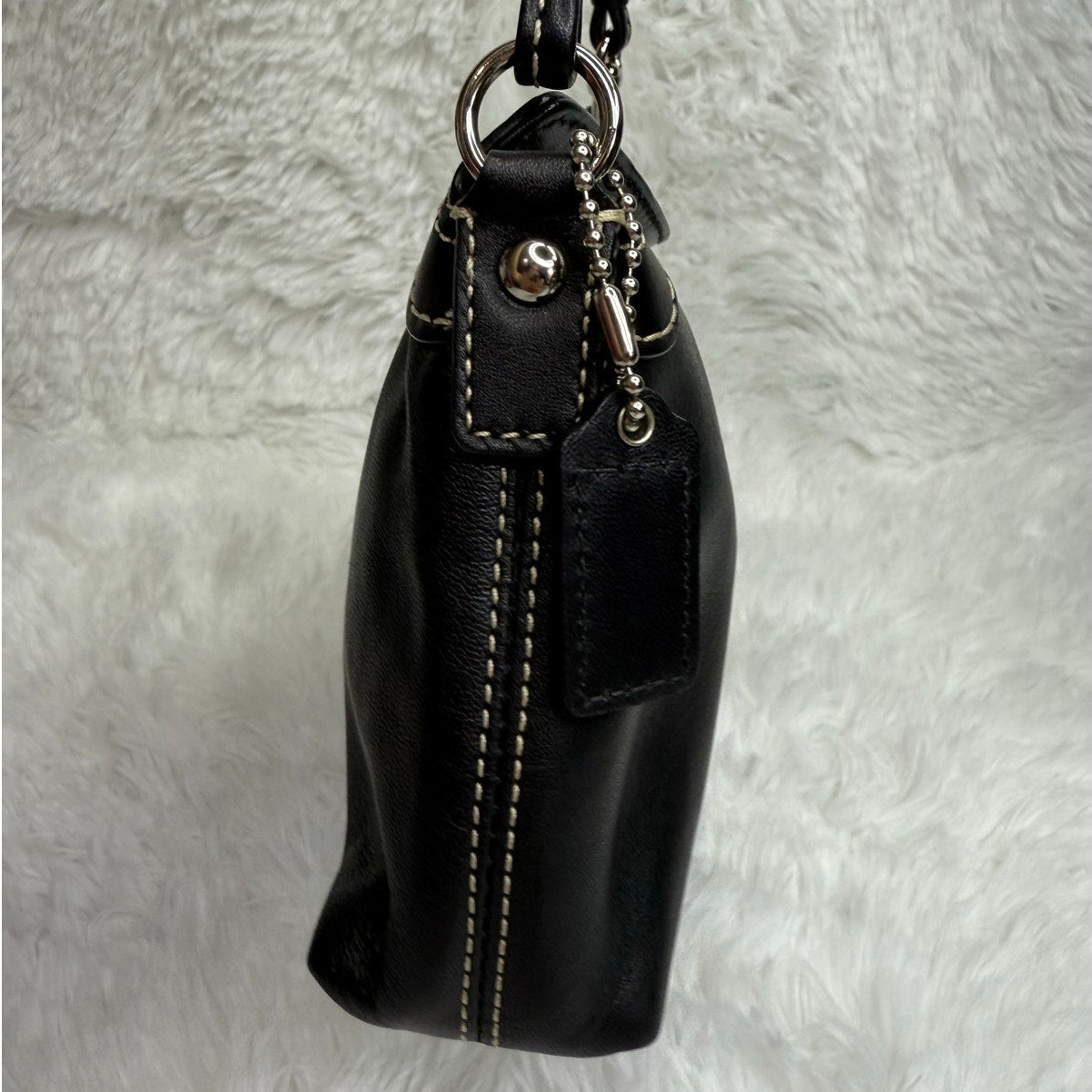 y2k COACH Black Signature Canvas Mini Purse Wristlet
